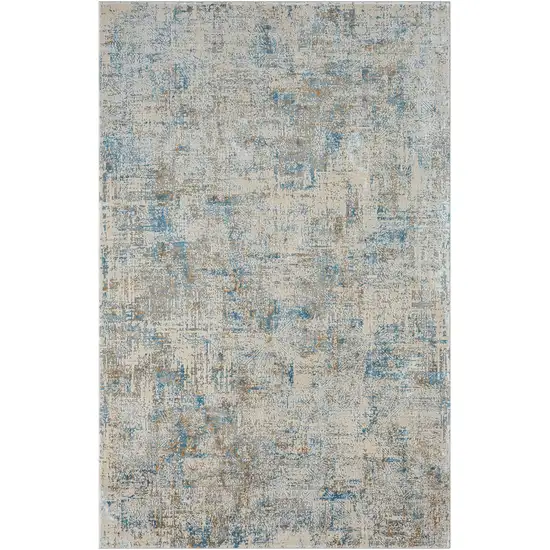 Blue and Gray Abstract Area Rug Photo 5