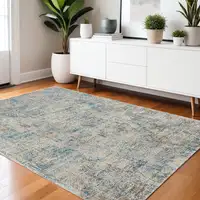 Photo of Blue and Gray Abstract Area Rug