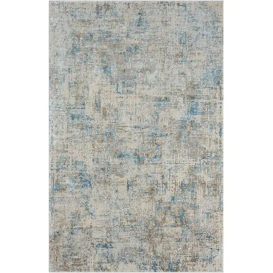 Blue and Gray Abstract Area Rug Photo 2