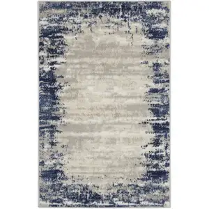 Photo of Blue and Gray Abstract Area Rug