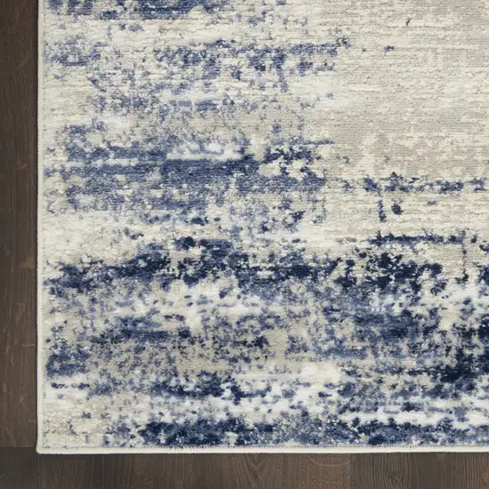 Blue and Gray Abstract Area Rug Photo 4