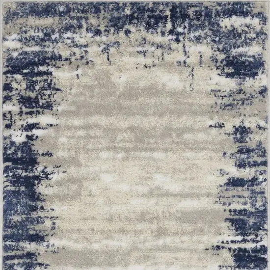 Blue and Gray Abstract Area Rug Photo 6