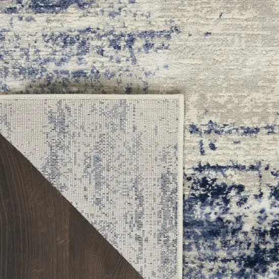 Blue and Gray Abstract Area Rug Photo 5