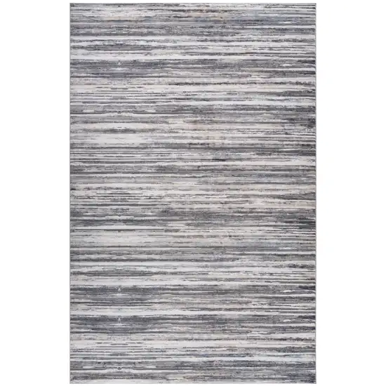 Blue and Gray Abstract Distressed Area Rug Photo 2