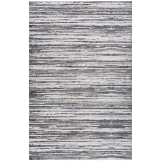 Blue and Gray Abstract Distressed Area Rug Photo 5