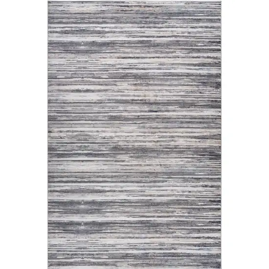 Blue and Gray Abstract Distressed Area Rug Photo 4