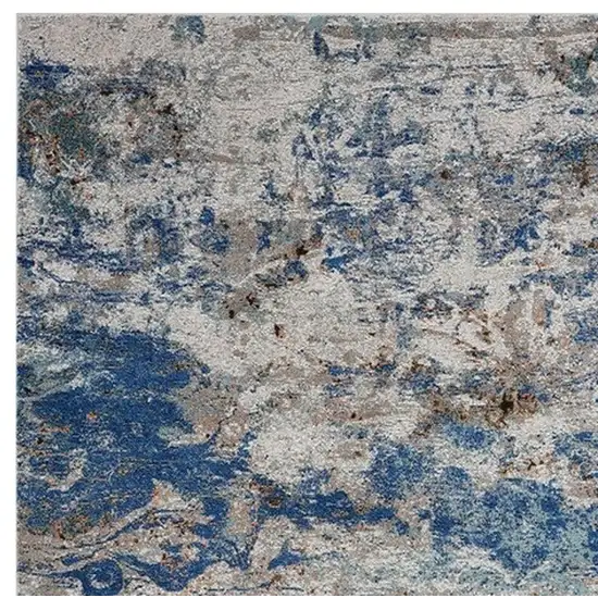 Blue and Gray Abstract Earth Area Rug Photo 8