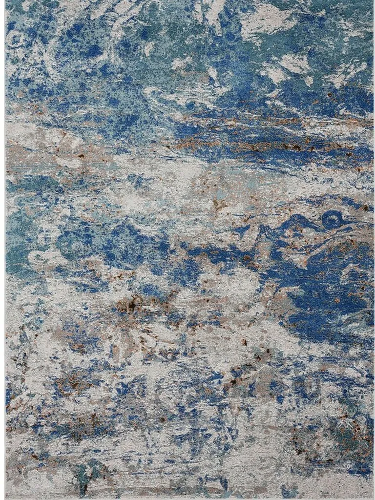 Blue and Gray Abstract Earth Area Rug Photo 1