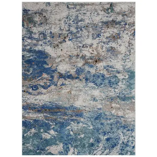 Blue and Gray Abstract Earth Area Rug Photo 2