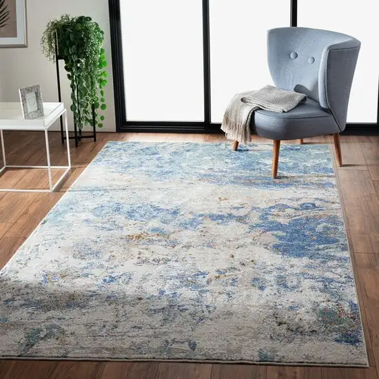 Blue and Gray Abstract Earth Area Rug Photo 7