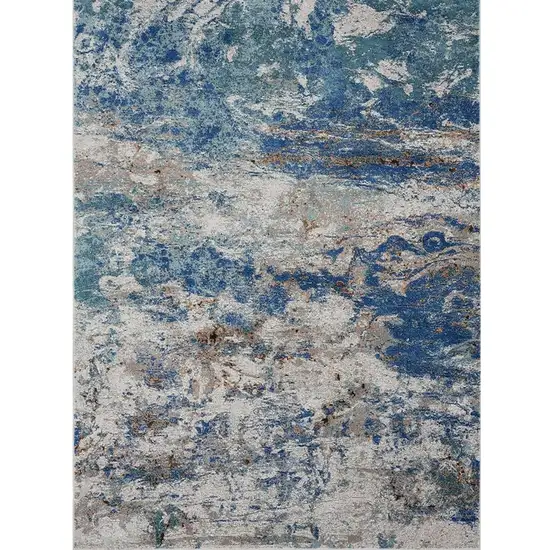 Blue and Gray Abstract Earth Area Rug Photo 1