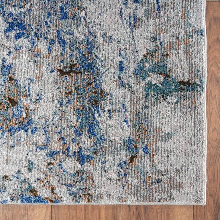 Blue and Gray Abstract Earth Area Rug Photo 4