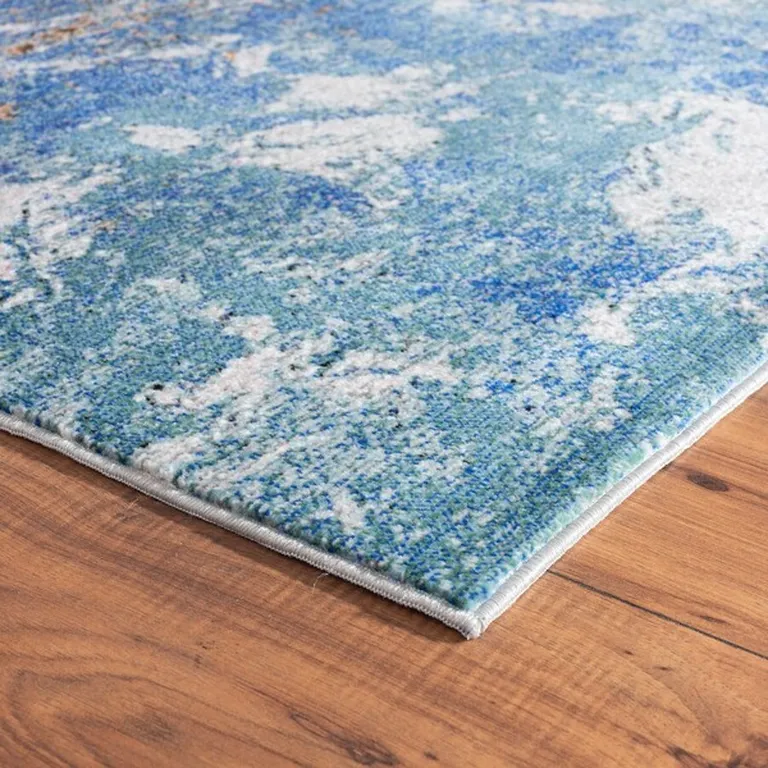 Blue and Gray Abstract Earth Area Rug Photo 5