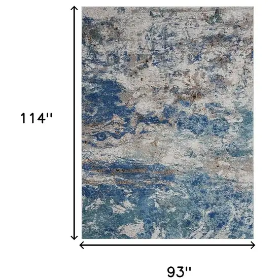 Blue and Gray Abstract Earth Area Rug Photo 3