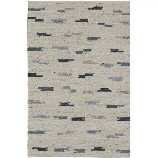 Blue and Gray Abstract Hand Woven Area Rug Photo 2