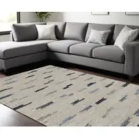 Photo of Blue and Gray Abstract Hand Woven Area Rug