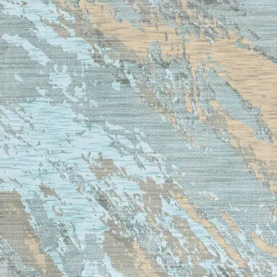 Blue and Gray Abstract Impasto Area Rug Photo 3