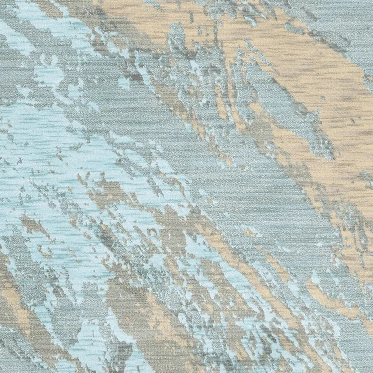 Blue and Gray Abstract Impasto Scatter Rug Photo 4
