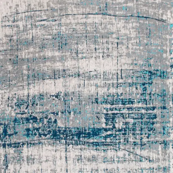 Blue and Gray Abstract Non Skid Area Rug Photo 4