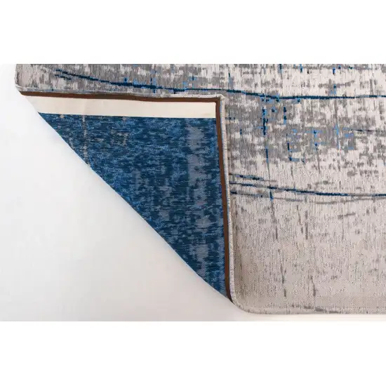 Blue and Gray Abstract Non Skid Area Rug Photo 6