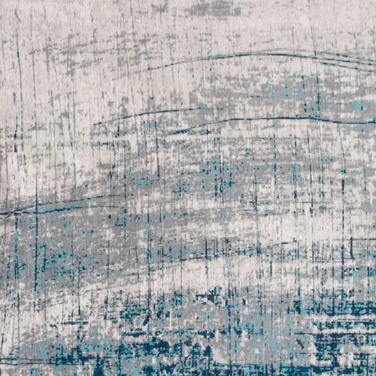 Blue and Gray Abstract Non Skid Area Rug Photo 4