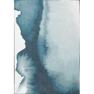 Photo of Blue and Gray Abstract Non Skid Area Rug