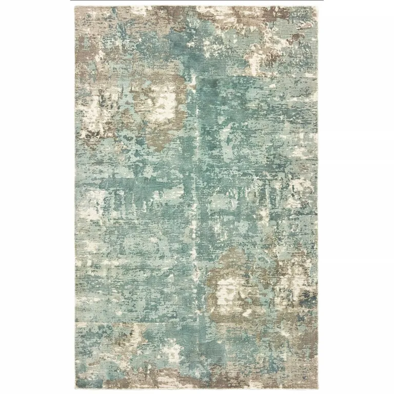 Blue and Gray Abstract Pattern Indoor Area Rug Photo 1