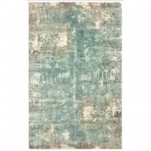 Photo of Blue and Gray Abstract Pattern Indoor Area Rug