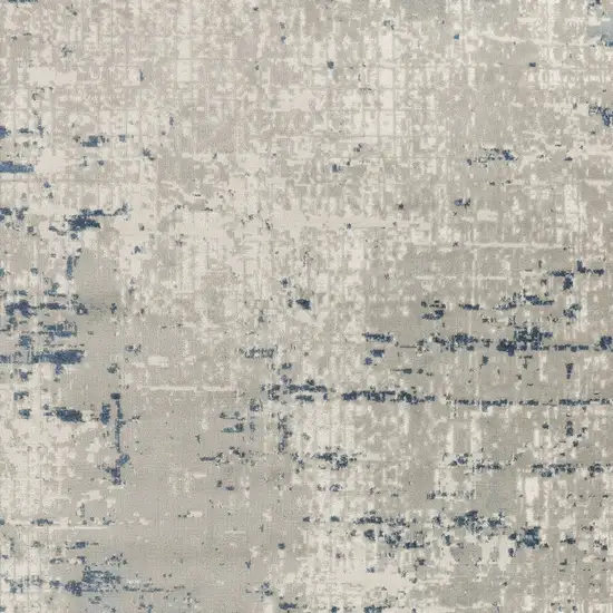 Blue and Gray Abstract Power Loom Area Rug Photo 4