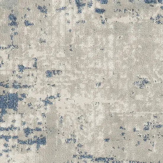 Blue and Gray Abstract Power Loom Area Rug Photo 4