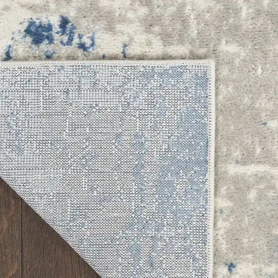 Blue and Gray Abstract Power Loom Area Rug Photo 7