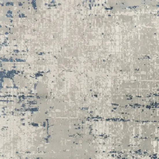 Blue and Gray Abstract Power Loom Area Rug Photo 4