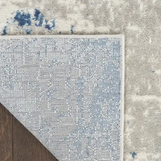 Blue and Gray Abstract Power Loom Area Rug Photo 8