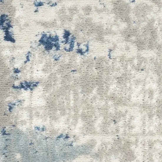 Blue and Gray Abstract Power Loom Area Rug Photo 9