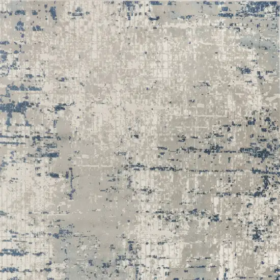 Blue and Gray Abstract Power Loom Area Rug Photo 5