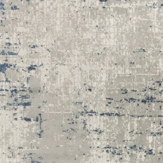 Blue and Gray Abstract Power Loom Area Rug Photo 4