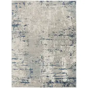 Photo of Blue and Gray Abstract Power Loom Area Rug