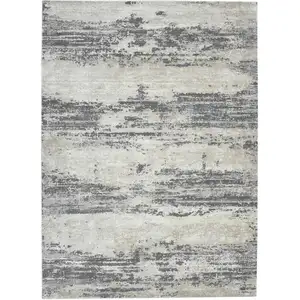 Photo of Blue and Gray Abstract Power Loom Area Rug