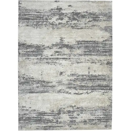 Blue and Gray Abstract Power Loom Area Rug Photo 1