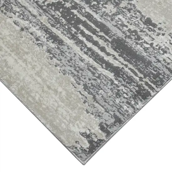 Blue and Gray Abstract Power Loom Area Rug Photo 3