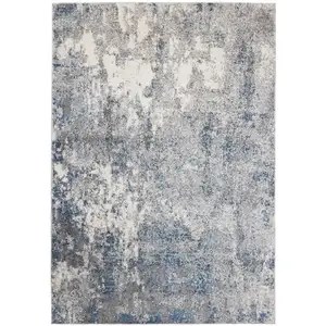 Photo of Blue and Gray Abstract Power Loom Area Rug