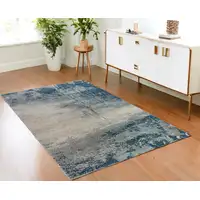 Photo of Blue and Gray Abstract Power Loom Area Rug