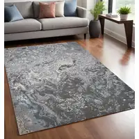 Photo of Blue and Gray Abstract Power Loom Area Rug