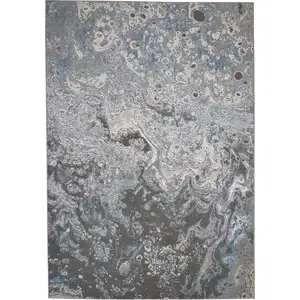 Photo of Blue and Gray Abstract Power Loom Area Rug