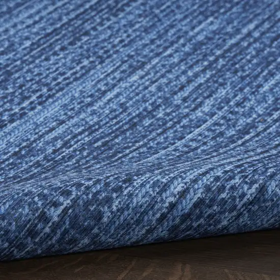 Blue and Gray Abstract Power Loom Washable Non Skid Area Rug Photo 9