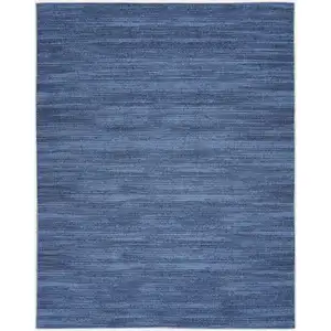 Photo of Blue and Gray Abstract Power Loom Washable Non Skid Area Rug