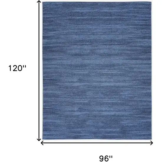 Blue and Gray Abstract Power Loom Washable Non Skid Area Rug Photo 6