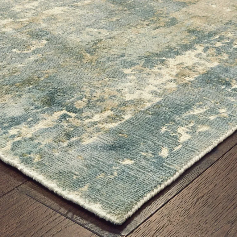 Blue and Gray Abstract Splash Indoor Area Rug Photo 2