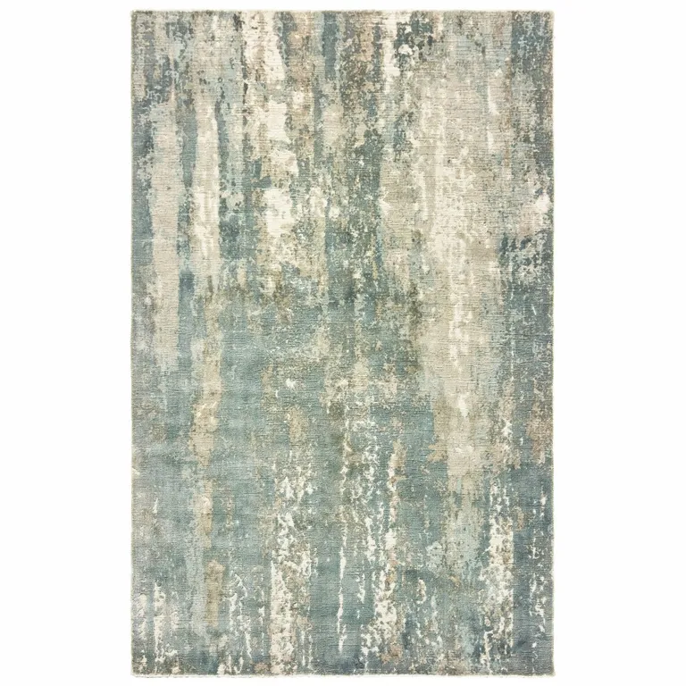 Blue and Gray Abstract Splash Indoor Area Rug Photo 1