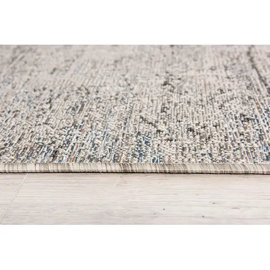 Blue and Gray Distressed Runner Rug Photo 2